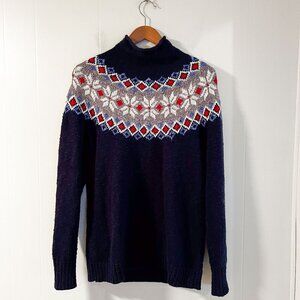 L.L. Bean Fair Isle Cotton Ragg Sweater Small